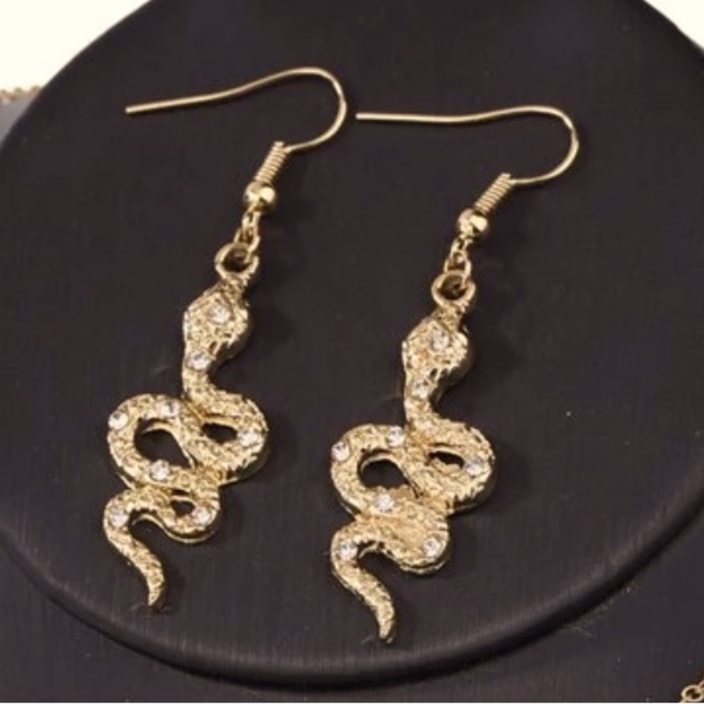 Elegant Gold Snake Earrings